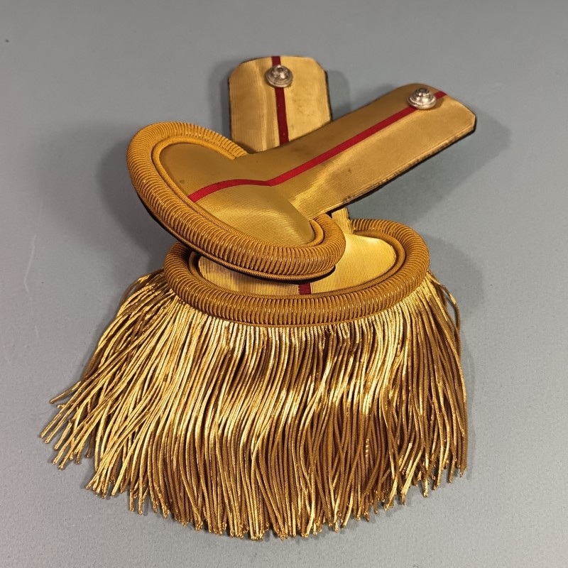 EPAULETTES D'ADJUDANT DE BATAILLON DE CHASSEURS A PIED OU CHASSEURS ALPINS EN BOITE TROISIEME REPUBLIQUE ET TENUE 1931