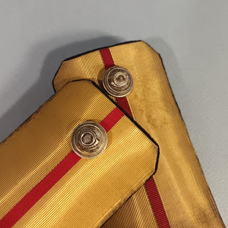 EPAULETTES D'ADJUDANT DE BATAILLON DE CHASSEURS A PIED OU CHASSEURS ALPINS EN BOITE TROISIEME REPUBLIQUE ET TENUE 1931