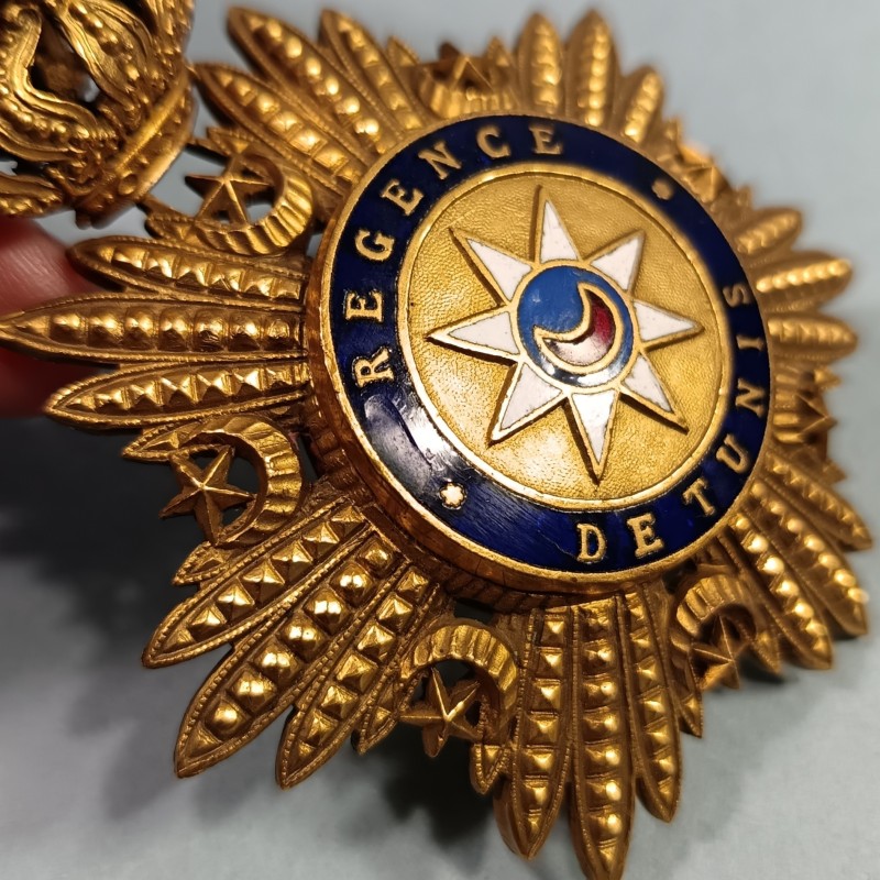 TUNISIE MEDAILLE BIJOU DE GRAND CROIX DE LA REGENCE DE TUNIS DINASTIE HUSSEINITES