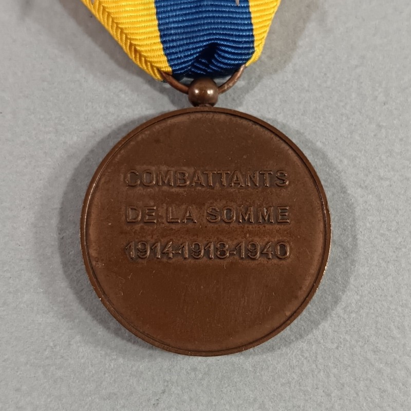 MEDAILLE DES ANCIENS COMBATTANTS DE LA SOMME COMBATS DE 1914-1918-1940