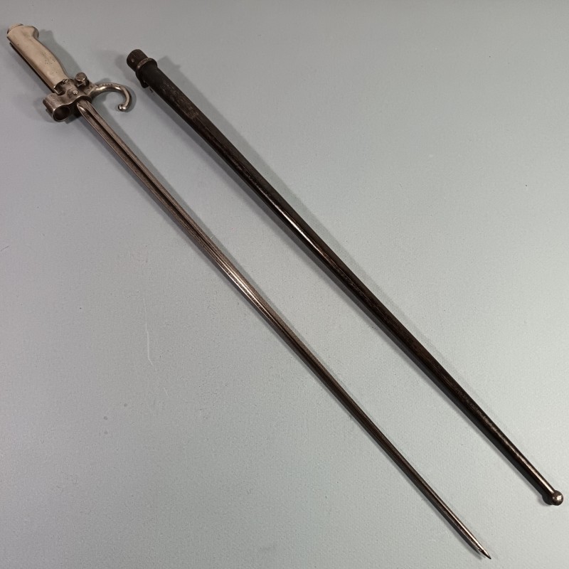 BAIONNETTE LEBEL MODELE 1886 PREMIER TYPE AVEC QUILLON POIGNEE MAILLECHORT "LA ROSALIE" GUERRE 1914 1918