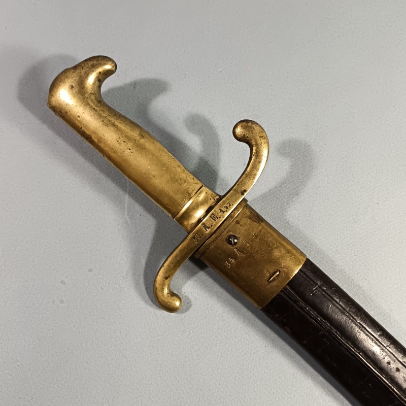 FASCHINENMESSER ALLEMAND MODELE 1864 DATE 1872 AVEC REGIMENT DU FASCINE ET DU FOURREAU 50.A.E.1.92. ET 84.A.1.4.