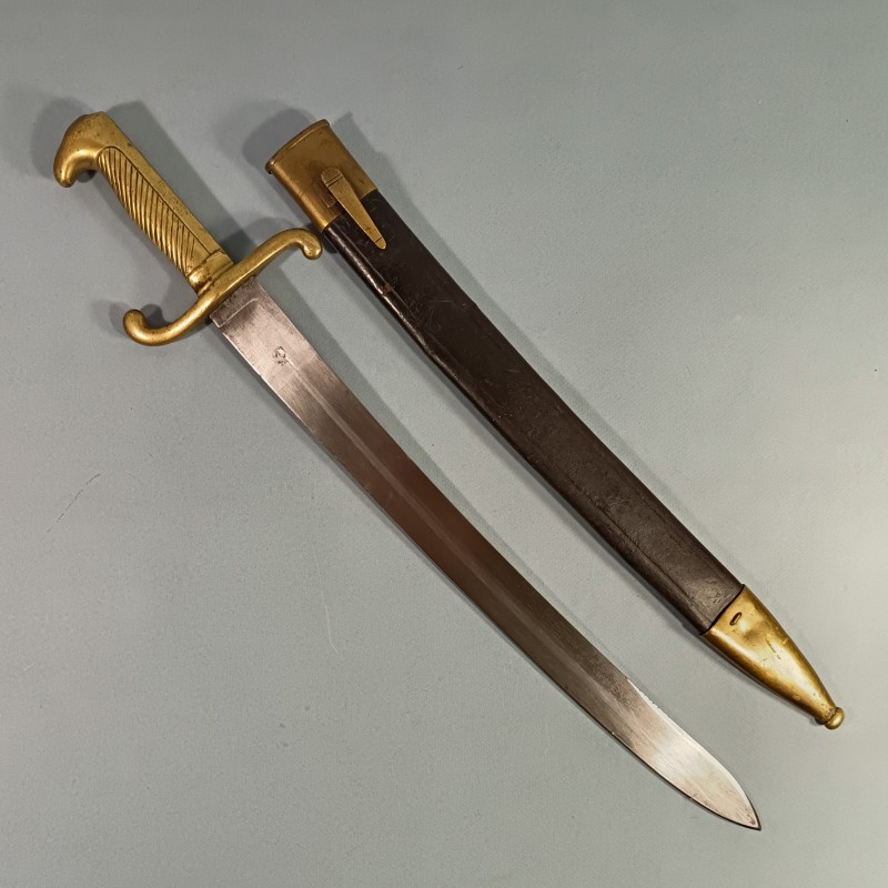 FASCHINENMESSER ALLEMAND MODELE 1864 DATE 1872 AVEC REGIMENT DU FASCINE ET DU FOURREAU 50.A.E.1.92. ET 84.A.1.4.
