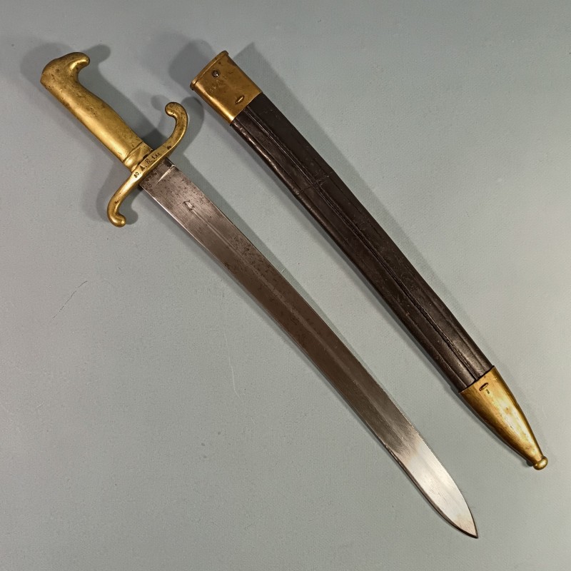 FASCHINENMESSER ALLEMAND MODELE 1864 DATE 1872 AVEC REGIMENT DU FASCINE ET DU FOURREAU 50.A.E.1.92. ET 84.A.1.4.