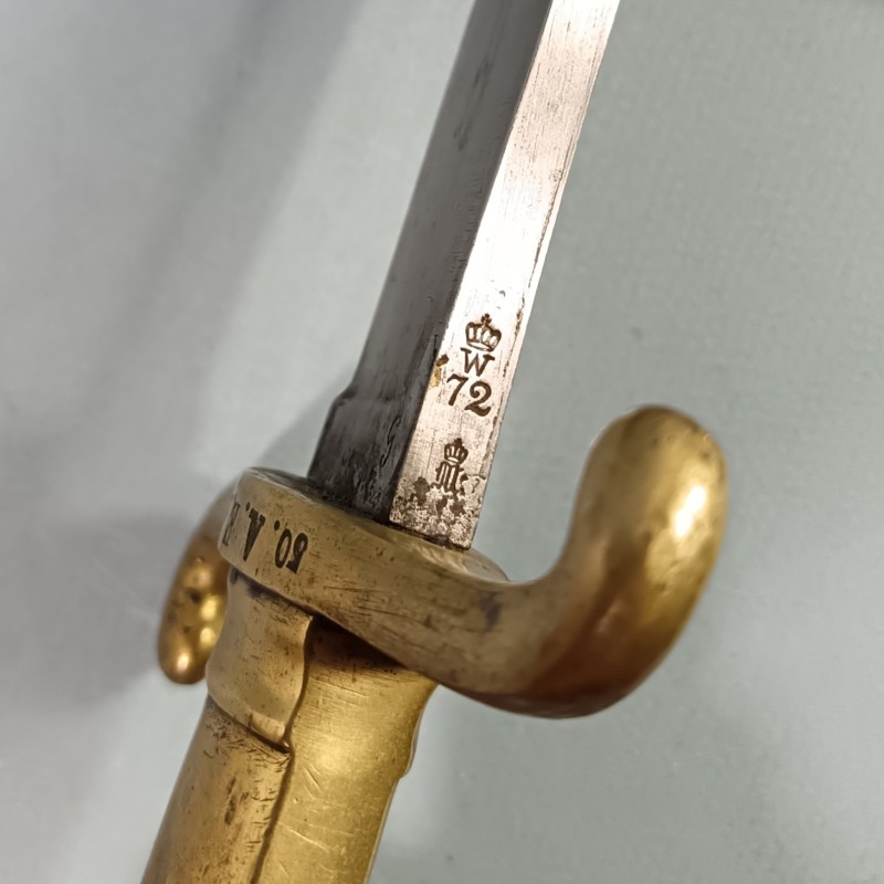 FASCHINENMESSER ALLEMAND MODELE 1864 DATE 1872 AVEC REGIMENT DU FASCINE ET DU FOURREAU 50.A.E.1.92. ET 84.A.1.4.