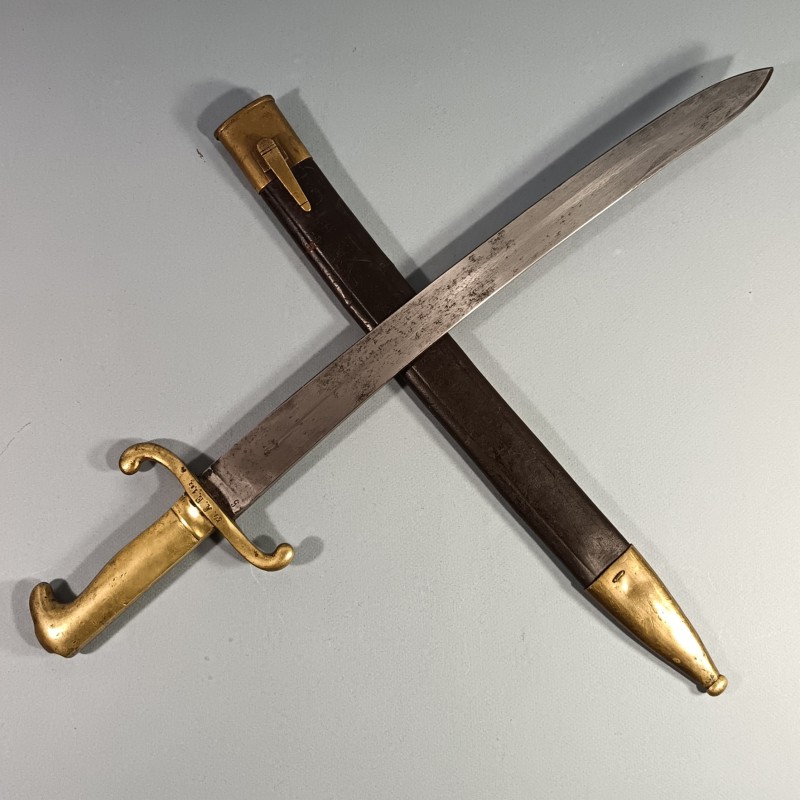 FASCHINENMESSER ALLEMAND MODELE 1864 DATE 1872 AVEC REGIMENT DU FASCINE ET DU FOURREAU 50.A.E.1.92. ET 84.A.1.4.
