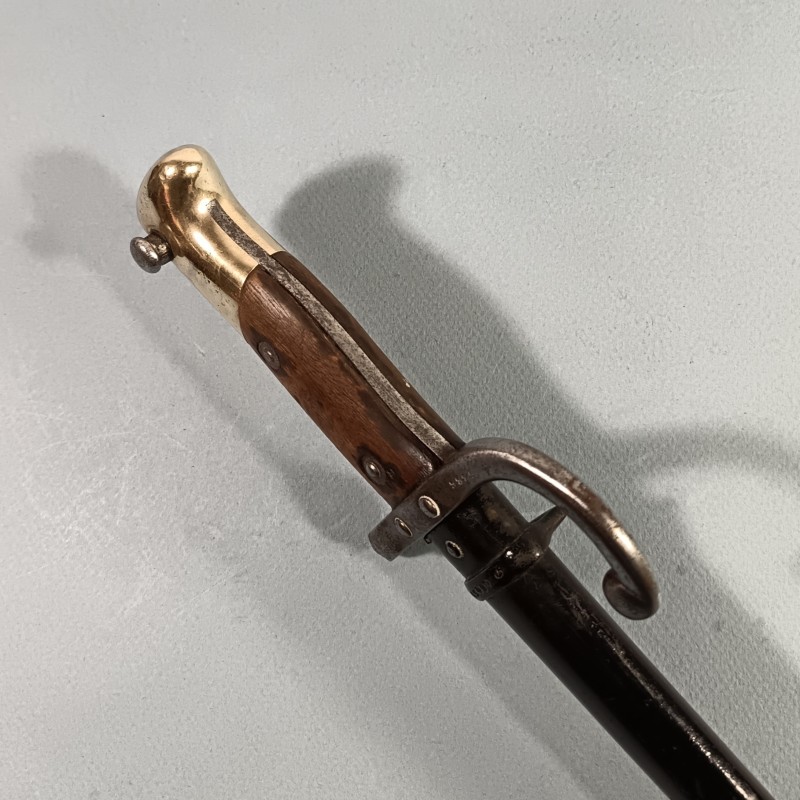 BAIONNETTE DE MARINE POUR FUSIL MODELE 1878 KROPATSCHEK DATE 1879 FOURREAU LAQUE NOIR
