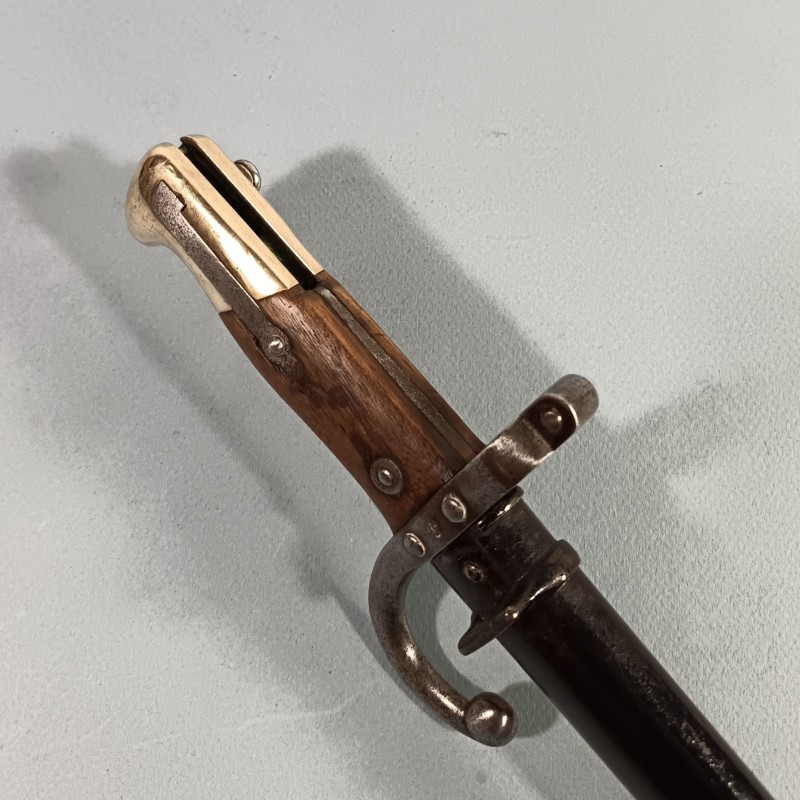 BAIONNETTE DE MARINE POUR FUSIL MODELE 1878 KROPATSCHEK DATE 1879 FOURREAU LAQUE NOIR