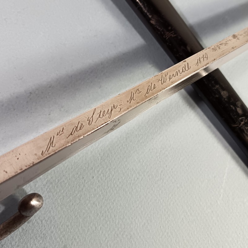 BAIONNETTE DE MARINE POUR FUSIL MODELE 1878 KROPATSCHEK DATE 1879 FOURREAU LAQUE NOIR