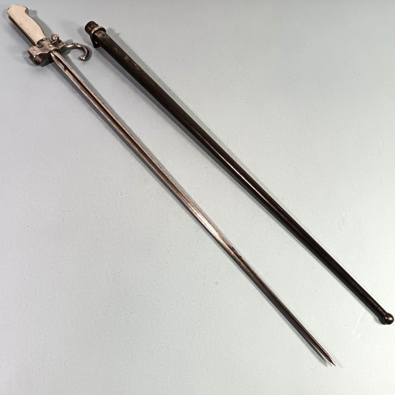 BAIONNETTE LEBEL MODELE 1886 PREMIER TYPE AVEC QUILLON POIGNEE MAILLECHORT "LA ROSALIE" GUERRE 1914 1918