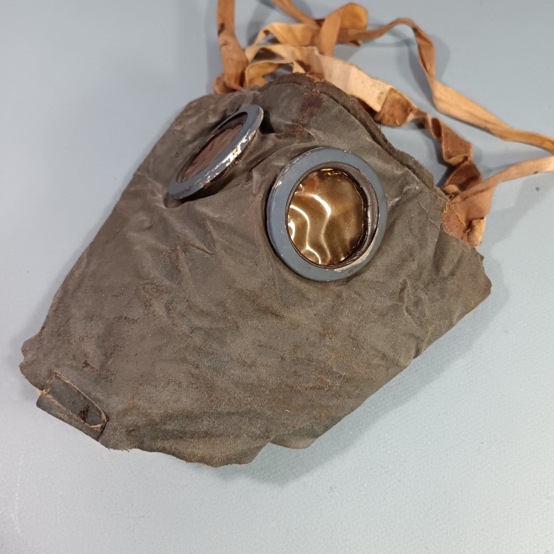 RARE MASQUE A GAZ M2 GUERRE 1914 1918 RARE TOILE BLEUE MUSETTE DE TRANSPORT ARTILLEUR AU 252 ème REGT D'ARTILLERIE