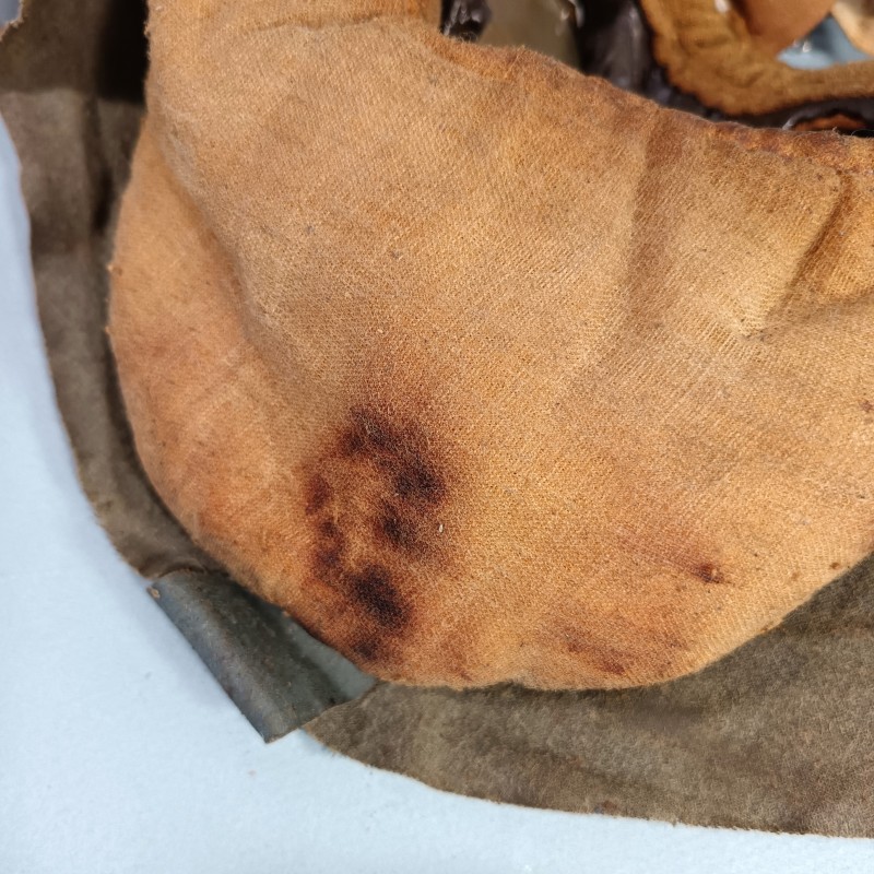 RARE MASQUE A GAZ M2 GUERRE 1914 1918 RARE TOILE BLEUE MUSETTE DE TRANSPORT ARTILLEUR AU 252 ème REGT D'ARTILLERIE