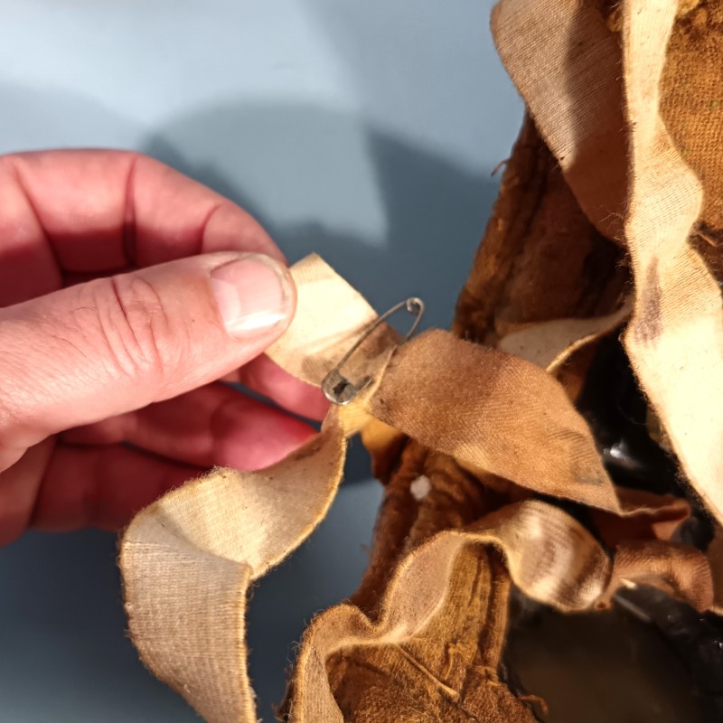 RARE MASQUE A GAZ M2 GUERRE 1914 1918 RARE TOILE BLEUE MUSETTE DE TRANSPORT ARTILLEUR AU 252 ème REGT D'ARTILLERIE