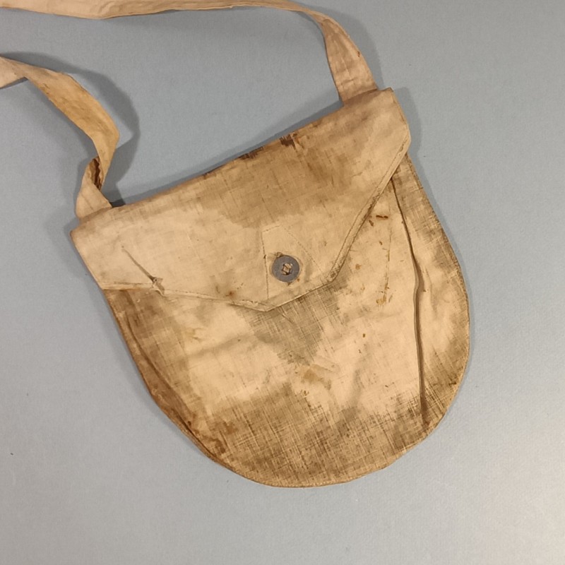 RARE MASQUE A GAZ M2 GUERRE 1914 1918 RARE TOILE BLEUE MUSETTE DE TRANSPORT ARTILLEUR AU 252 ème REGT D'ARTILLERIE