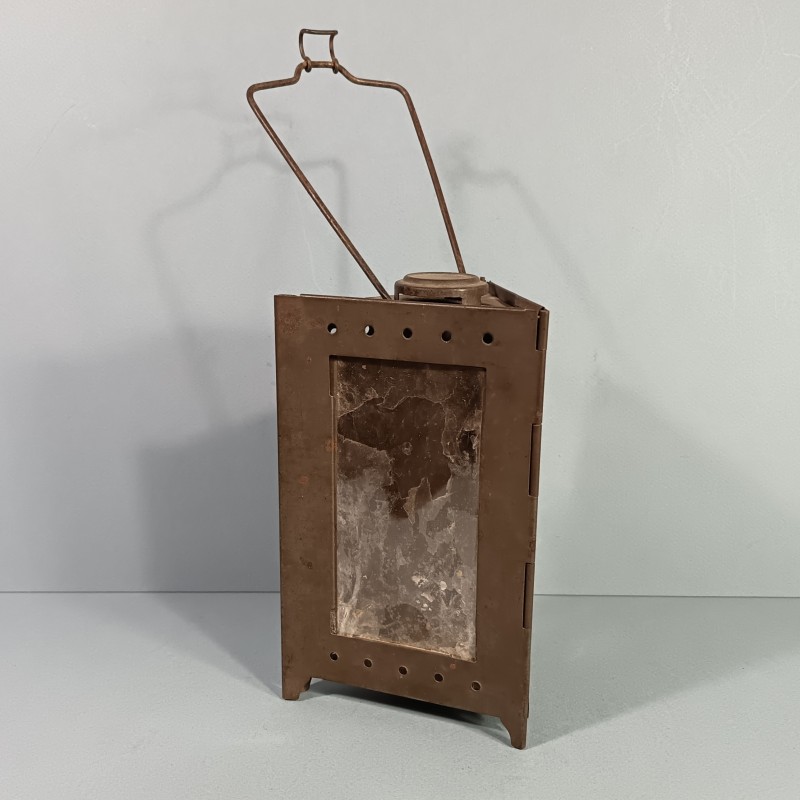 LANTERNE PLIANTE AVEC SA HOUSSE LAMPE DE TYPE MONJARDET EQUIPEMENT INDIVIDUELLE DU SOLDAT GUERRE 1914 1918