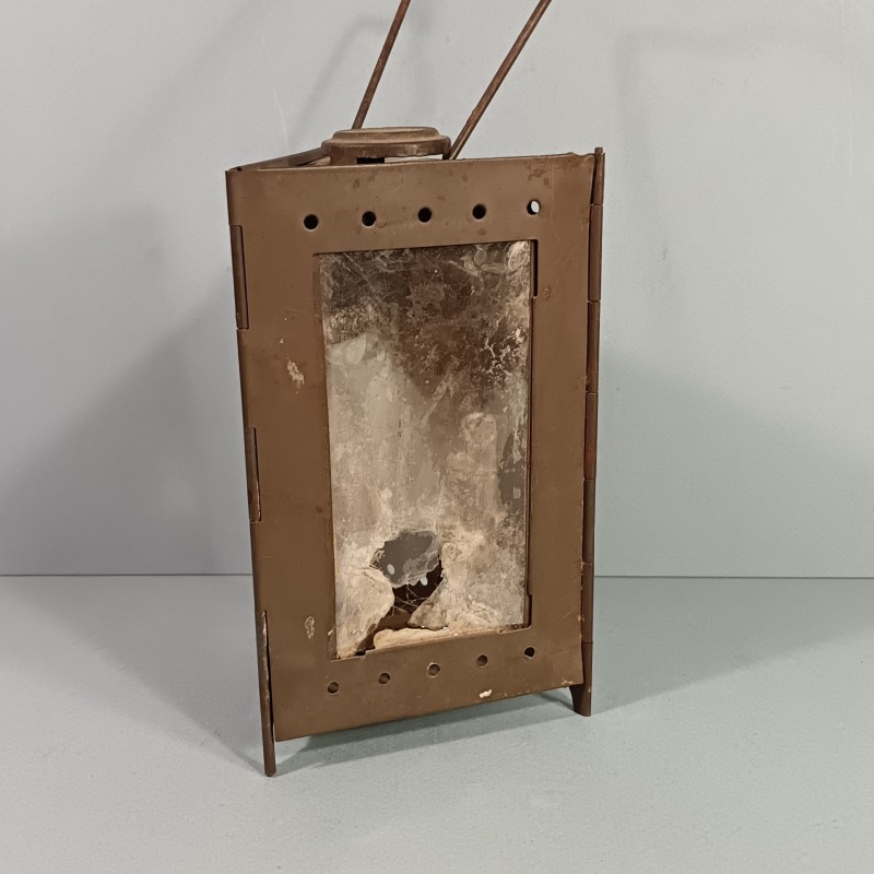 LANTERNE PLIANTE AVEC SA HOUSSE LAMPE DE TYPE MONJARDET EQUIPEMENT INDIVIDUELLE DU SOLDAT GUERRE 1914 1918
