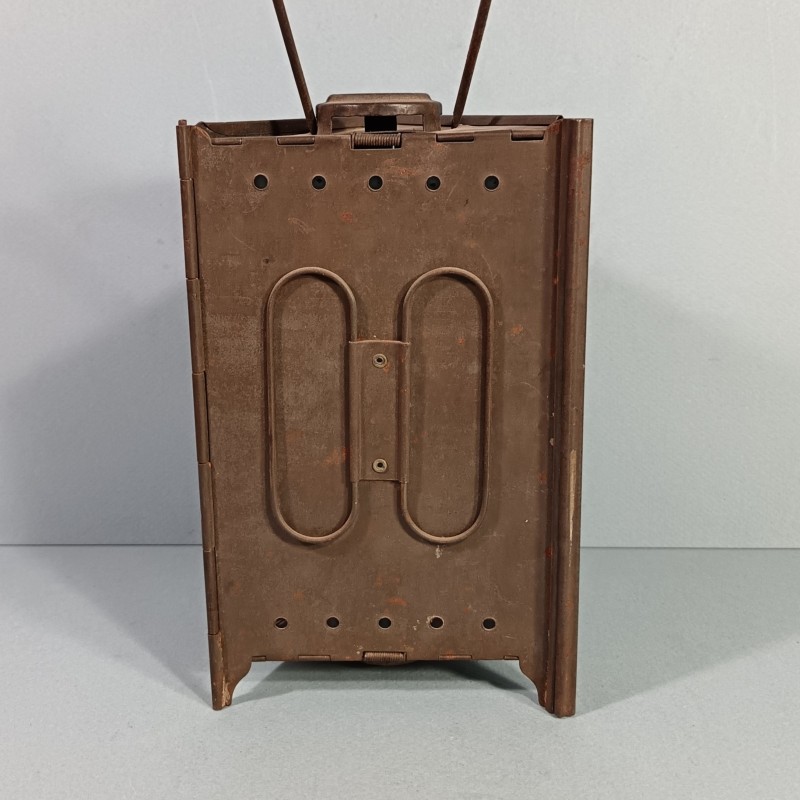 LANTERNE PLIANTE AVEC SA HOUSSE LAMPE DE TYPE MONJARDET EQUIPEMENT INDIVIDUELLE DU SOLDAT GUERRE 1914 1918