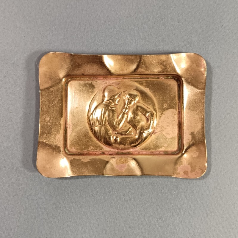 PETIT CENDRIER SOUVENIR GUERRE 1914 1914 ARTISANAT DE TRANCHEES