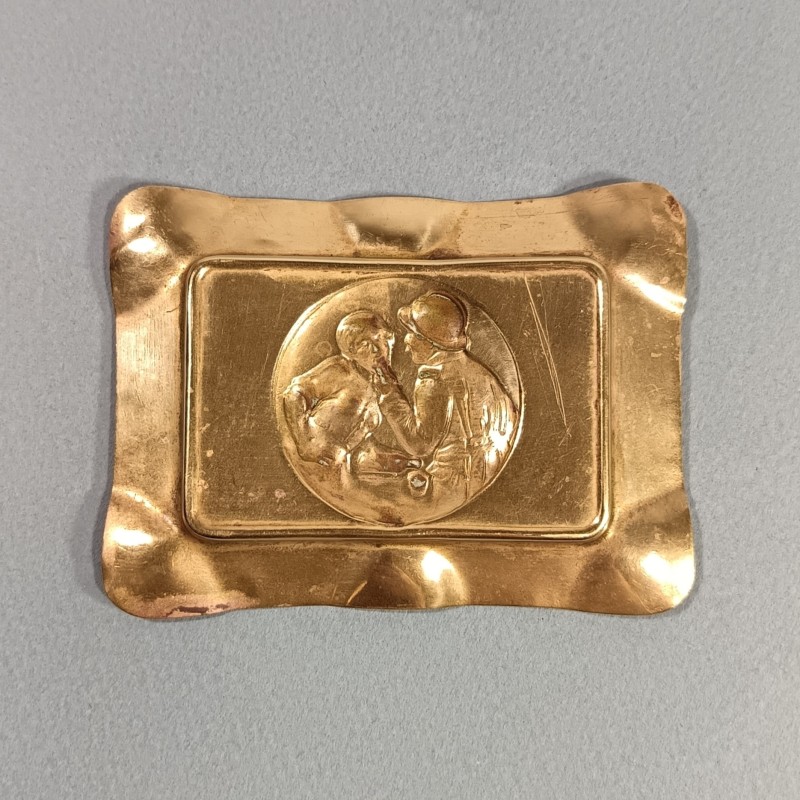 PETIT CENDRIER SOUVENIR GUERRE 1914 1914 ARTISANAT DE TRANCHEES