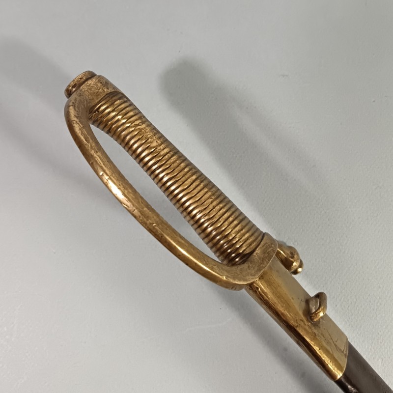 SABRE BRIQUET INFANTERIE MODELE AN IX PREMIER EMPIRE GARDE BOUTET ET LAME AVEC DEVISE EN NORVEGIEN AVEC SON FOURREAU