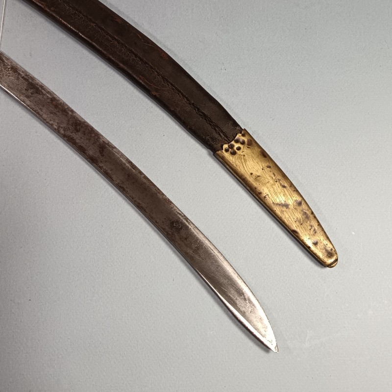 SABRE BRIQUET INFANTERIE MODELE AN IX PREMIER EMPIRE GARDE BOUTET ET LAME AVEC DEVISE EN NORVEGIEN AVEC SON FOURREAU