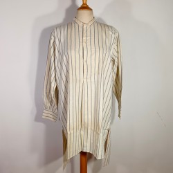 CHEMISES SANS COL FABRICATION CIVIL ANCIENNE EN TISSU RAYE GUERRE 1914 1918 ET 1939 1945
