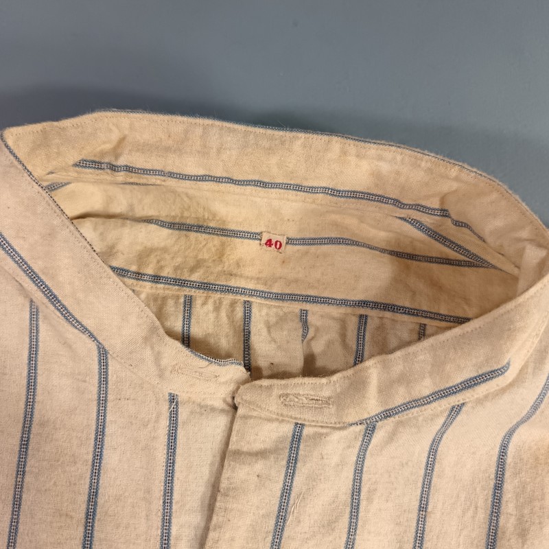 CHEMISES SANS COL FABRICATION CIVIL ANCIENNE EN TISSU RAYE GUERRE 1914 1918 ET 1939 1945