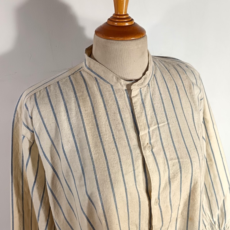 CHEMISES SANS COL FABRICATION CIVIL ANCIENNE EN TISSU RAYE GUERRE 1914 1918 ET 1939 1945