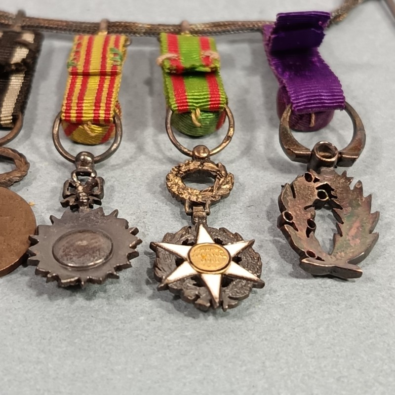 FRANCE CHAINETTE OU BARRETTE DE 4 REDUCTIONS PALMES ACADEMIQUES MERITE AGRICOLE NICHAN IFTIKHAR SECOURS MUTUELS