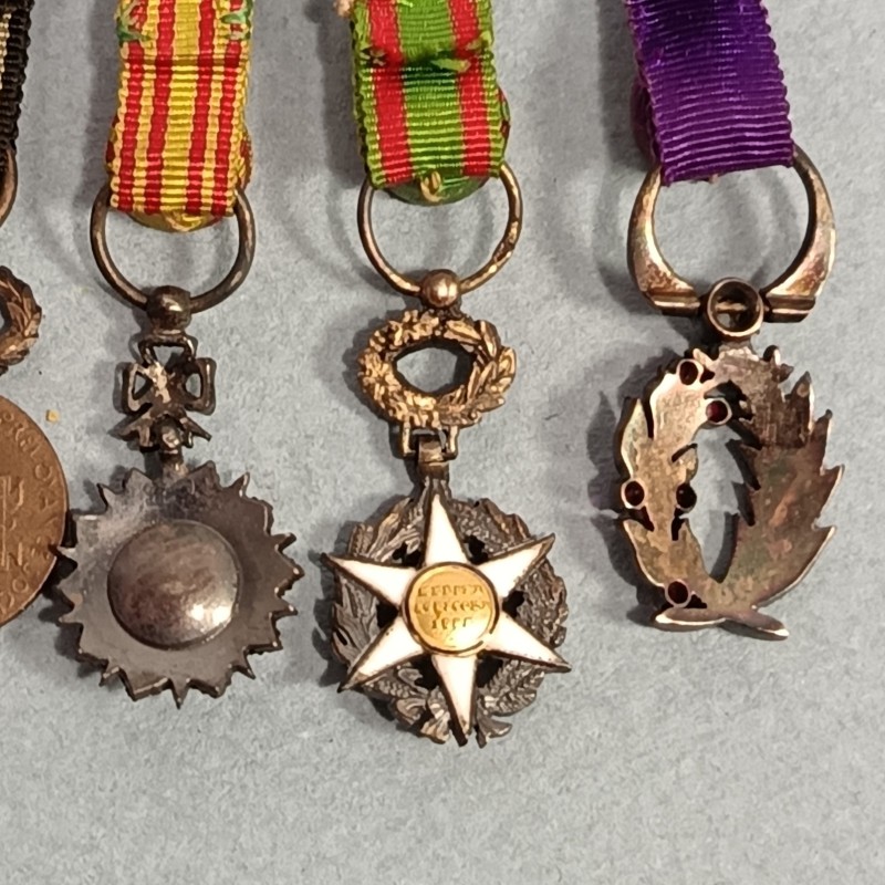 FRANCE CHAINETTE OU BARRETTE DE 4 REDUCTIONS PALMES ACADEMIQUES MERITE AGRICOLE NICHAN IFTIKHAR SECOURS MUTUELS