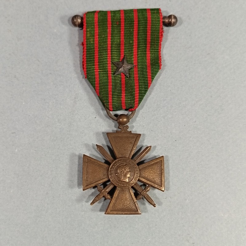 FRANCE CROIX DE GUERRE 1914-1918 AVEC UNE ETOILE POUR CITATION DU REGIMENT FRENCH WAR CROSS WW1