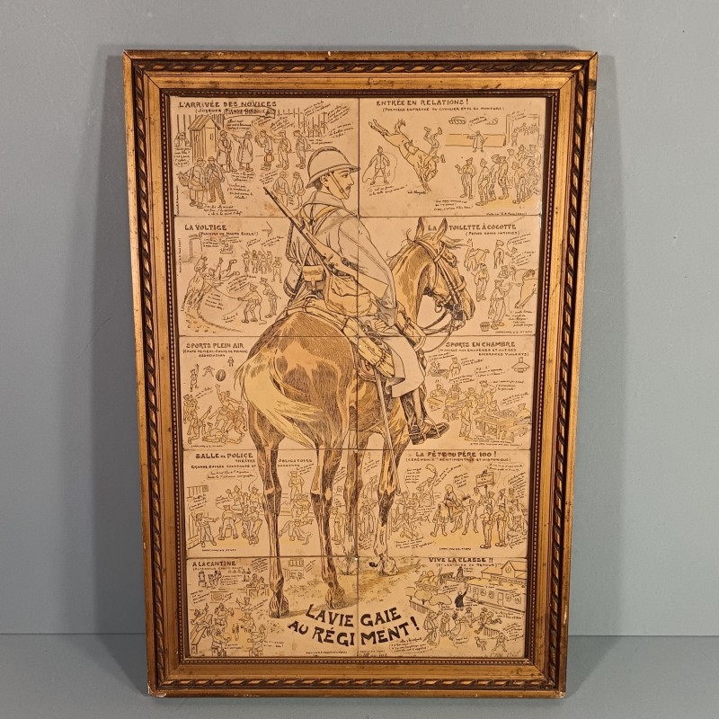 CADRE ENSEMBLE DE 10 CARTES POSTALES MILITAIRES HUMOURISTIQUES LA VIE GAIE AU REGIMENT CAVALERIE FRANCAISE GUERRE 1914 1918