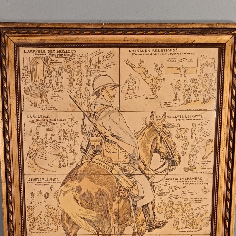 CADRE ENSEMBLE DE 10 CARTES POSTALES MILITAIRES HUMOURISTIQUES LA VIE GAIE AU REGIMENT CAVALERIE FRANCAISE GUERRE 1914 1918