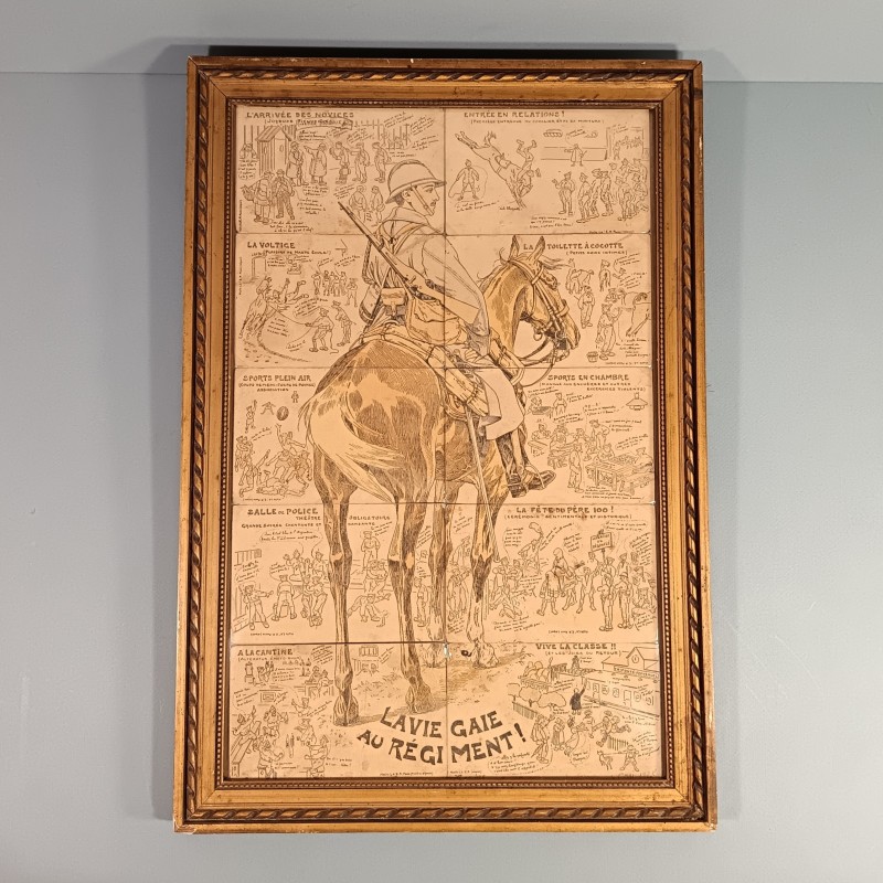 CADRE ENSEMBLE DE 10 CARTES POSTALES MILITAIRES HUMOURISTIQUES LA VIE GAIE AU REGIMENT CAVALERIE FRANCAISE GUERRE 1914 1918