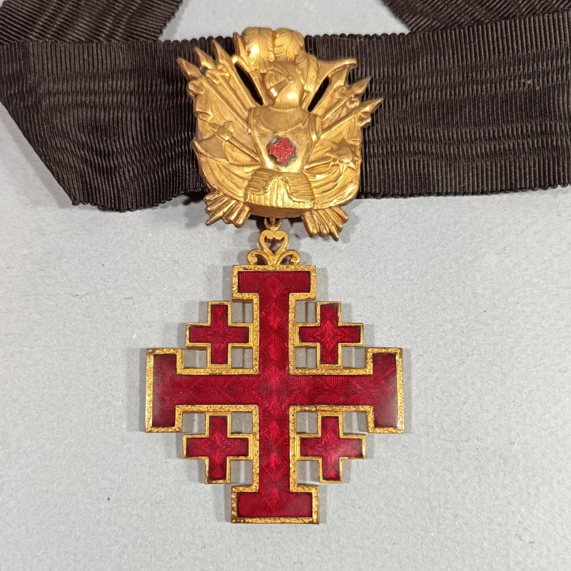 ITALIE VATICAN MEDAILLE ET SA REDUCTION DE COMMANDEUR DE L'ORDRE DU SAINT SEPULCRE DE JERUSALEM EN COFFRET