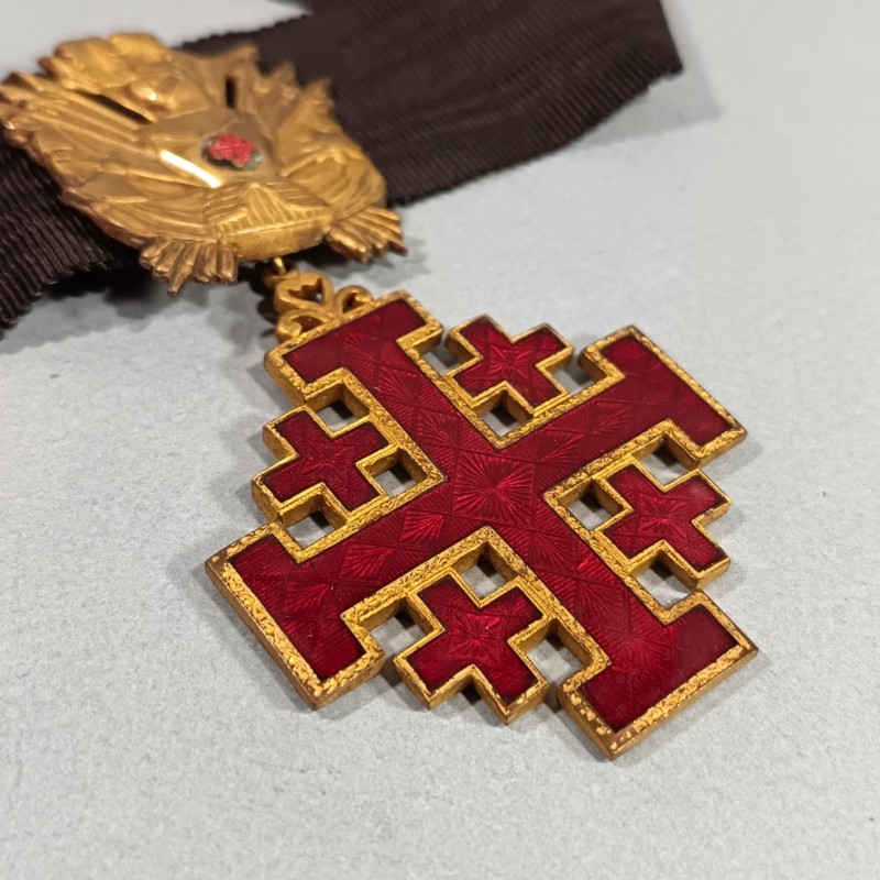 ITALIE VATICAN MEDAILLE ET SA REDUCTION DE COMMANDEUR DE L'ORDRE DU SAINT SEPULCRE DE JERUSALEM EN COFFRET