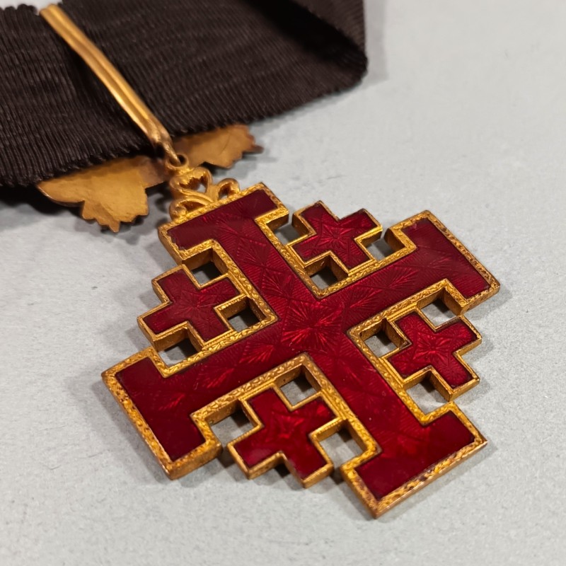 ITALIE VATICAN MEDAILLE ET SA REDUCTION DE COMMANDEUR DE L'ORDRE DU SAINT SEPULCRE DE JERUSALEM EN COFFRET