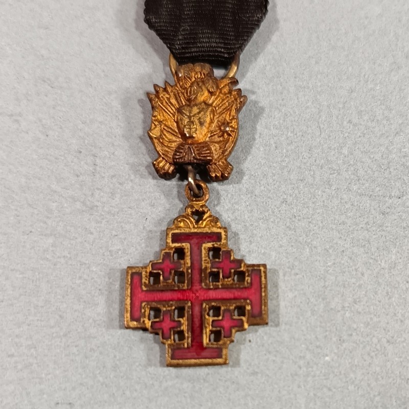 ITALIE VATICAN MEDAILLE ET SA REDUCTION DE COMMANDEUR DE L'ORDRE DU SAINT SEPULCRE DE JERUSALEM EN COFFRET