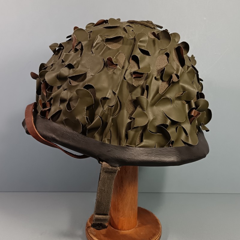 CASQUE FRANCAIS MODELE 1951 AVEC CAMOUFLAGE SALADE MARQUAGE LOURD FRANCK 1954 ET LINER M.P.M.P. MARSEILLE 1954