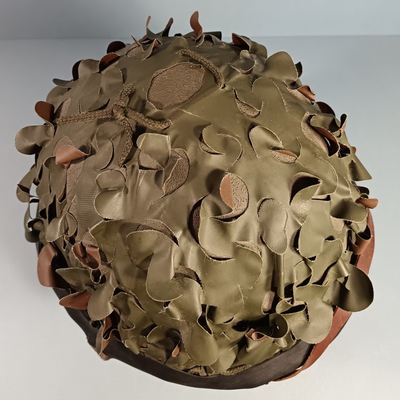CASQUE FRANCAIS MODELE 1951 AVEC CAMOUFLAGE SALADE MARQUAGE LOURD FRANCK 1954 ET LINER M.P.M.P. MARSEILLE 1954