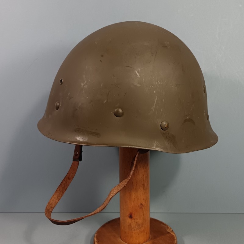 CASQUE FRANCAIS MODELE 1951 AVEC CAMOUFLAGE SALADE MARQUAGE LOURD FRANCK 1954 ET LINER M.P.M.P. MARSEILLE 1954