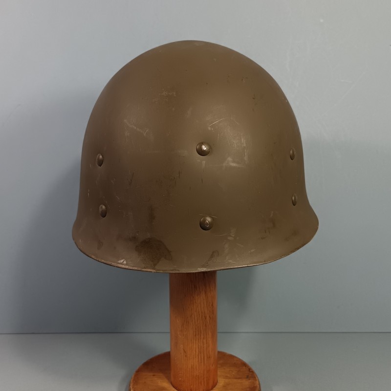 CASQUE FRANCAIS MODELE 1951 AVEC CAMOUFLAGE SALADE MARQUAGE LOURD FRANCK 1954 ET LINER M.P.M.P. MARSEILLE 1954