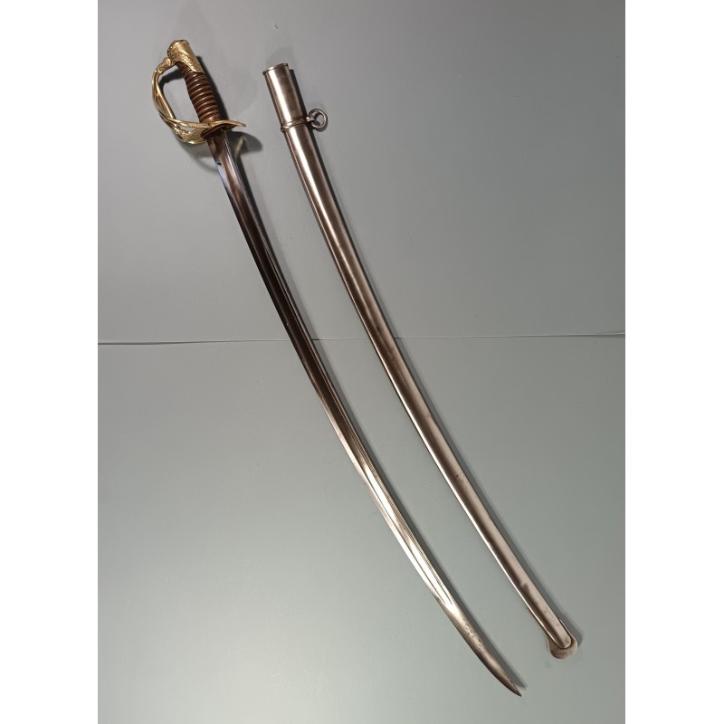 SABRE MODELE 1822 POUR OFFICIERS DE CAVALERIE LEGERE ET D'ARTILLERIE MONTEE LAME COURBE MARQUEE DE CHATELRAULT 1873