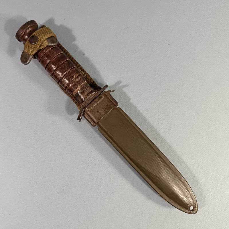 SUPERBE !! COUTEAU DE COMBAT USM3 IMPERIAL MARQUAGE GARDE FOURREAU USM8  B.M.CO. NOMINATIF BOUVIER