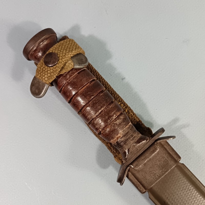SUPERBE !! COUTEAU DE COMBAT USM3 IMPERIAL MARQUAGE GARDE FOURREAU USM8  B.M.CO. NOMINATIF BOUVIER