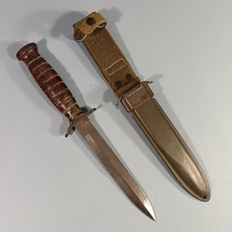 SUPERBE !! COUTEAU DE COMBAT USM3 IMPERIAL MARQUAGE GARDE FOURREAU USM8  B.M.CO. NOMINATIF BOUVIER