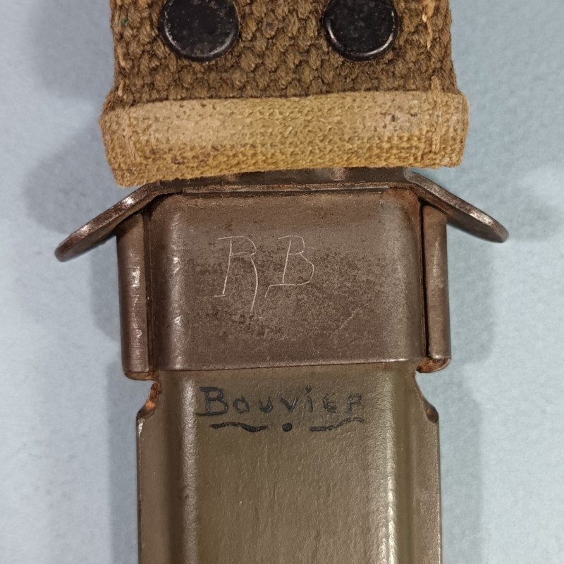 SUPERBE !! COUTEAU DE COMBAT USM3 IMPERIAL MARQUAGE GARDE FOURREAU USM8  B.M.CO. NOMINATIF BOUVIER