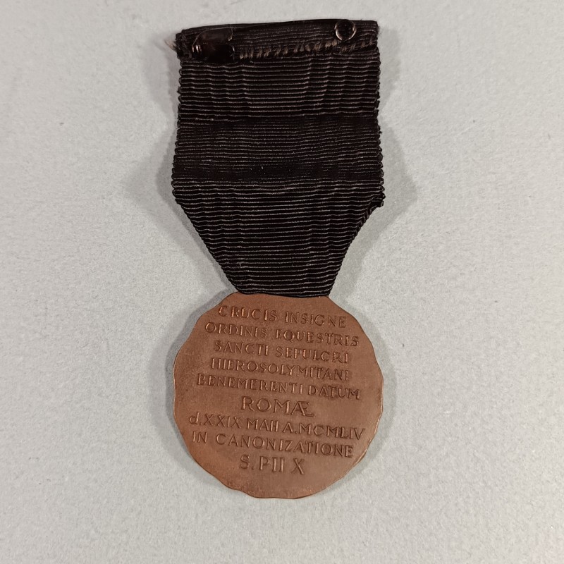 ITALIE VATICAN MEDAILLE DE L'ORDRE DU SAINT SEPULCRE DE JERUSALEM CANONISATION DU PAPE PIE X 1954