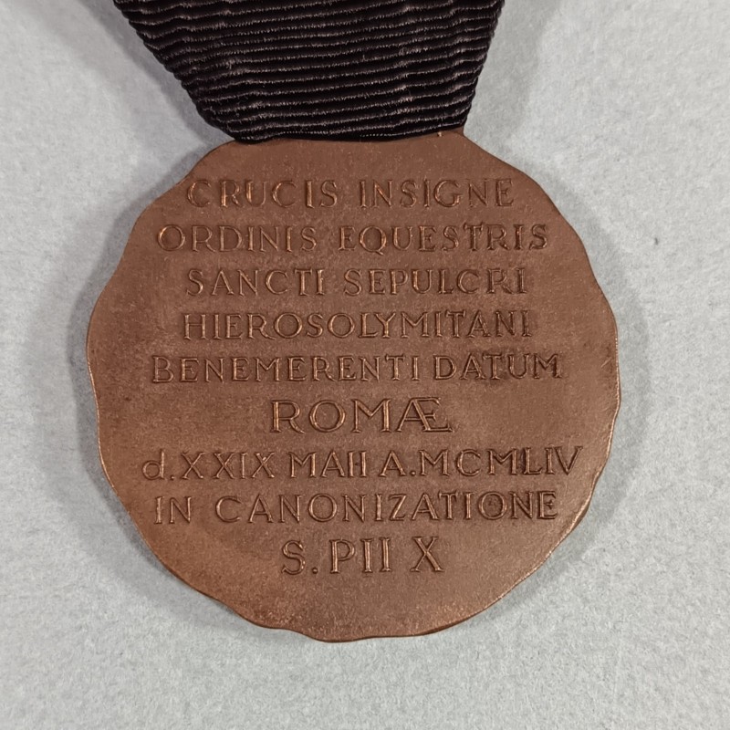 ITALIE VATICAN MEDAILLE DE L'ORDRE DU SAINT SEPULCRE DE JERUSALEM CANONISATION DU PAPE PIE X 1954