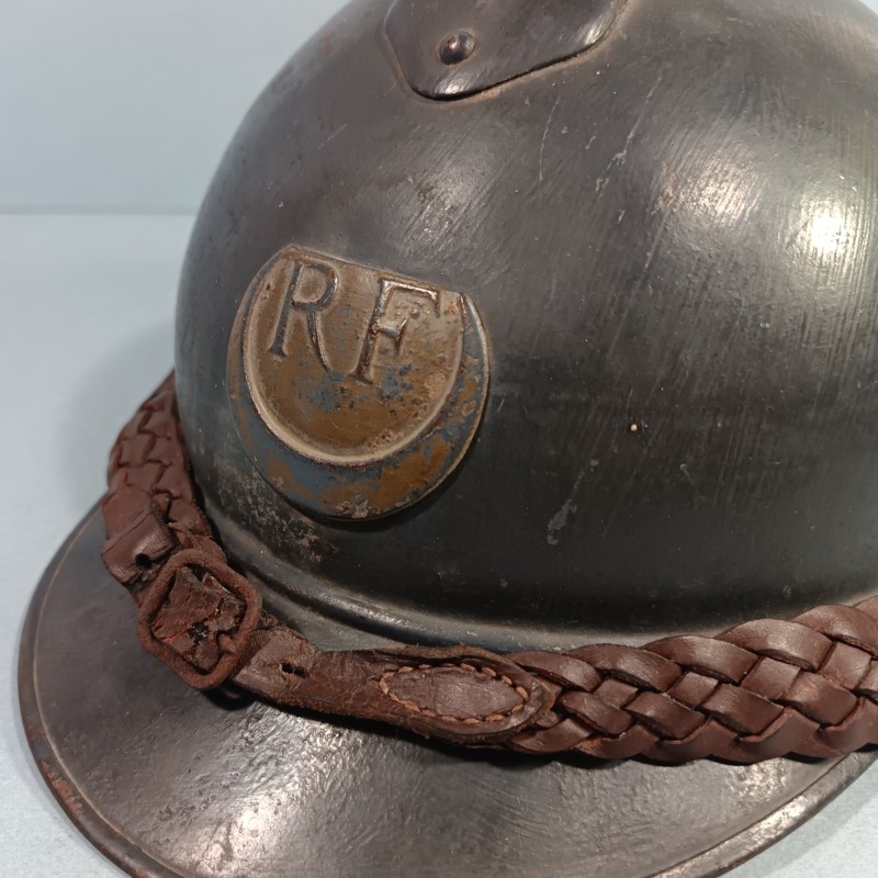 CASQUE ADRIAN MODELE 1915 OFFICIER DES TROUPES D'AFRIQUE TIRAILLEURS ET ZOUAVES COMPLET GUERRE 1914-1918